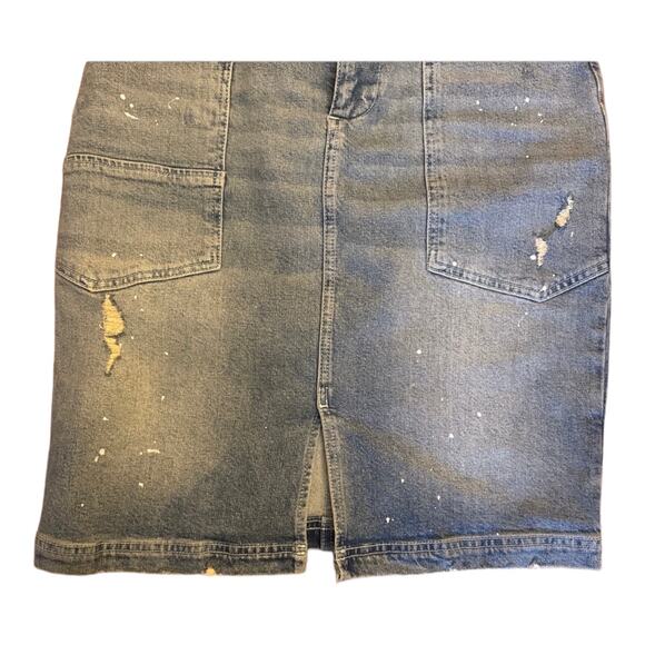 Anthropologie Pilcro Patchwork Blue Denim Midi Skirt size 4 - Picture 5 of 11